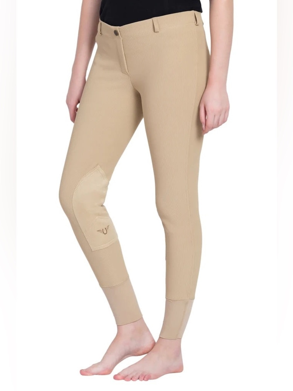NWT. TuffRider. Ladies Ribb Lowrise Pull On Riding Breeches. Light Beige. 28.